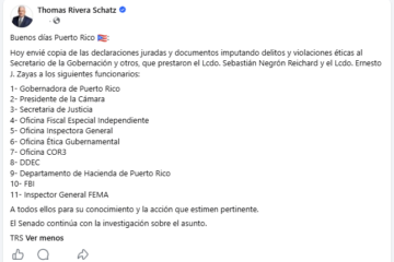 Rivera Schatz refiere al FBI, Justicia y PFEI las declaraciones juradas contra Domenech