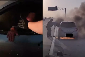 El rescate de película de un policía a un conductor de su coche en llamas