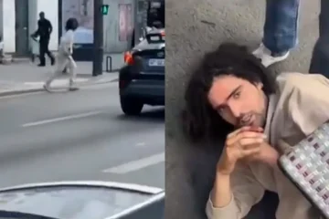 El momento en que reducen al sospechoso por herir a tres personas con un cuchillo en París